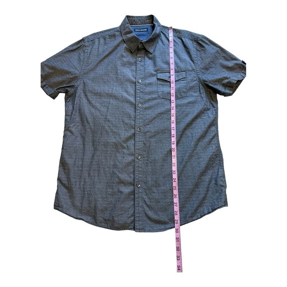 DKNY Jeans Button-Up Shirt Short Sleeve Flap Chest Pocket Collared Cotton Size L - Picture 10 of 10